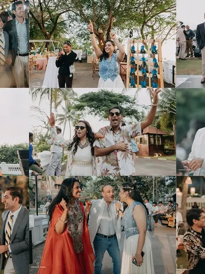 A collage of pure, candid joy. These photos capture the unscripted moments of laughter and celebration with family and friends, telling the story of a day filled with love and happiness.