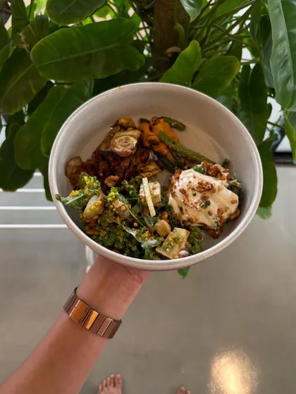 A delicious, plant-based meal from the Veganuary Festival. It's all about nourishing your body from the inside out, which is a core part of a healthy, active lifestyle.