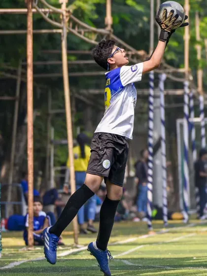 You can literally hear Ridhaan from our U13 team screaming "KEEPER". A great action shot of our goalkeeper.