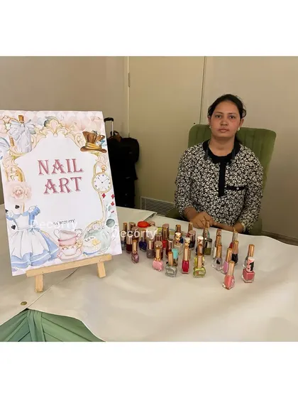 A 'Nail Art' station for a high tea party, providing a fun and pampering activity for guests.