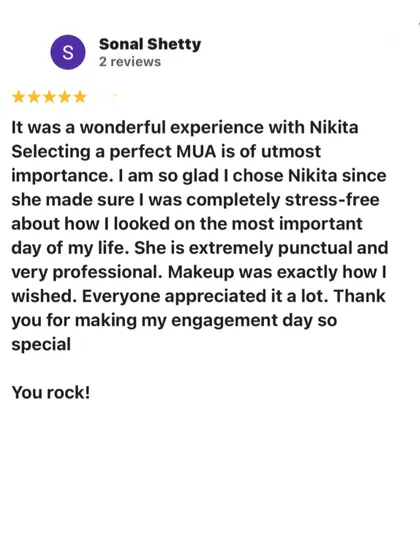 "Completely stress-free" is the goal for every bride. This review speaks to my professionalism and punctuality, which are just as important as the makeup itself.