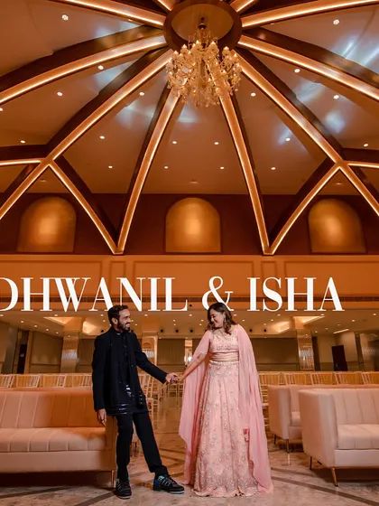 The grand scale of our Kalidas Marriage Hall, ready for an engagement ceremony. The spacious layout and stunning ceiling architecture make it a versatile venue for any celebration.
