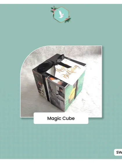 Our Magic Cube is a photo gift that keeps on giving. This unfolding photo cube reveals different pictures and messages as you turn it, creating an interactive and playful way to display your favorite memories.