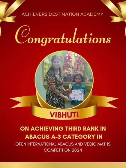 We celebrate Vibhuti from Katra Banda for achieving the third rank in her category in the international competition.