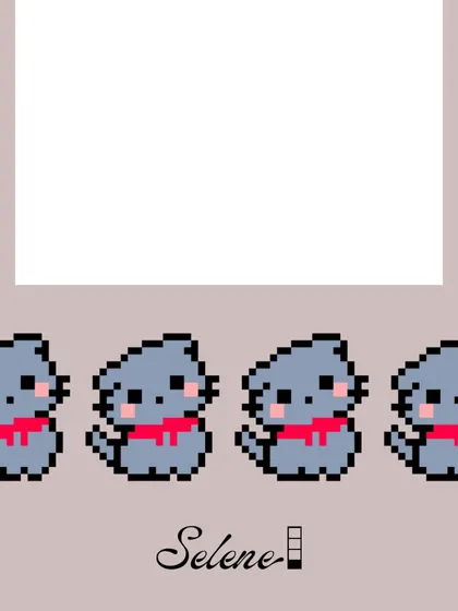 Cute pixelated cats with red scarves. This design was a huge hit and shows how a custom template can add so much personality.
