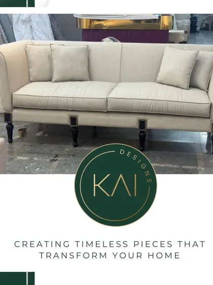 A classically shaped sofa with elegant turned legs and neutral upholstery. This piece is an example of our timeless designs, crafted to bring a sense of grace and permanence to any home.