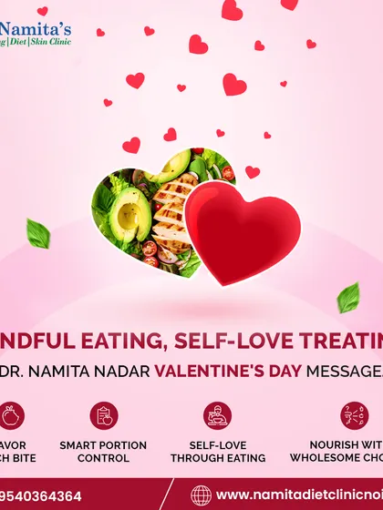 This Valentine's Day, my message is about self-love through mindful eating. Savoring each bite, practicing portion control, and nourishing your body with wholesome choices is a beautiful way to show love for yourself.