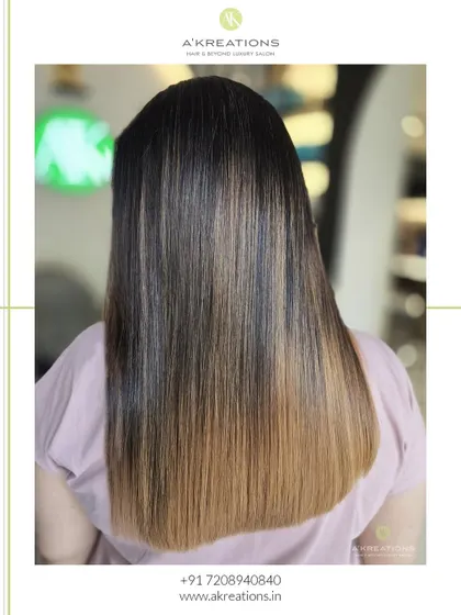 A stunning blonde ombre look, perfected with a Samba treatment to ensure the hair remains smooth, sleek, and healthy.