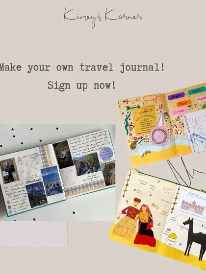 More examples of travel journals created in my workshops. Each one is unique and reflects the personality of its creator.