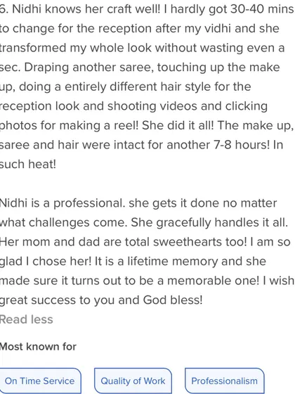 My heart is so full when I receive messages like this. Knowing that I can bring calm to a chaotic day and create a look that lasts through hours of celebration means the world to me. This is more than just a job; it's about making your special day a beautiful, stress-free memory.