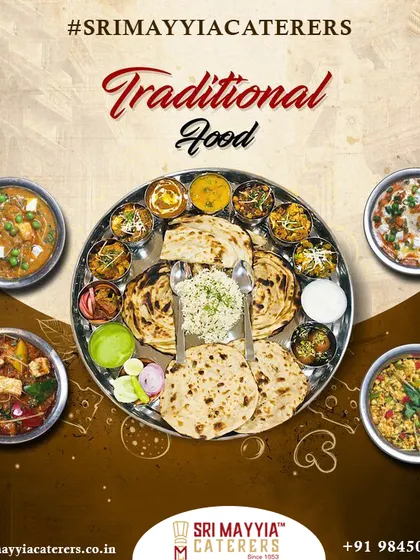Experience the magic of traditional food with us. A graphic showcasing a variety of our classic dishes.
