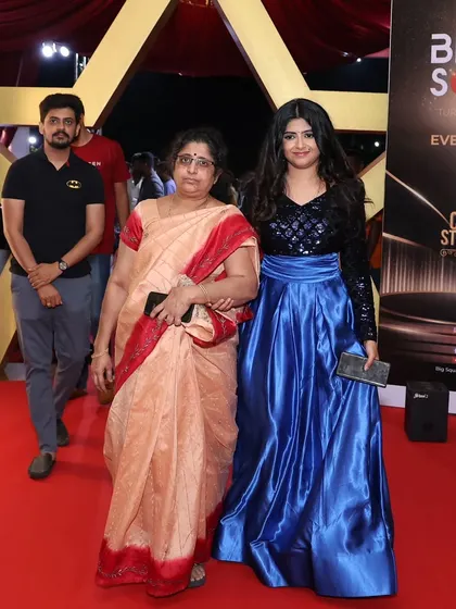 Walking the red carpet at the Chittara Star Awards with my biggest supporters, my amma and brother. Their presence means the world to me.