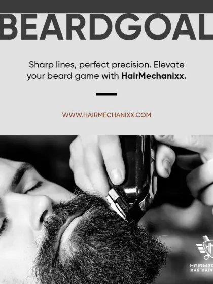This is what beard goals look like. Sharp lines and perfect precision are what we deliver. Elevate your beard game with our expert shaping and trimming services.