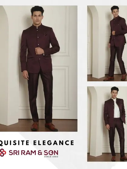 Embrace royal elegance with our exquisite maroon Bandhgala. The rich fabric and tailored fit create a powerful silhouette, perfect for making a grand entrance at a wedding or formal celebration. This is heritage, reimagined for you.