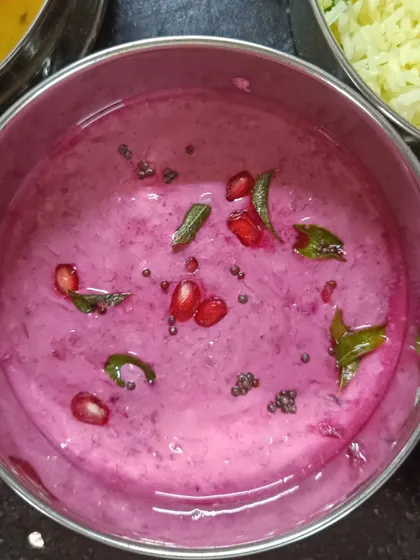 Another look at the vibrant Beetroot Raita. I love adding these small, creative touches to make your daily meals more enjoyable and visually appealing.