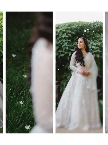 More artistic shots of the bride and her veil, playing with focus and framing to create a dreamy and ethereal feel.