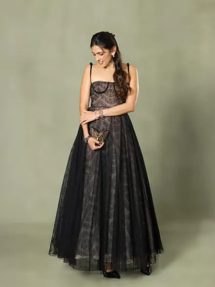Another shot of the Giambattista Valli gown, showing its timeless elegance.