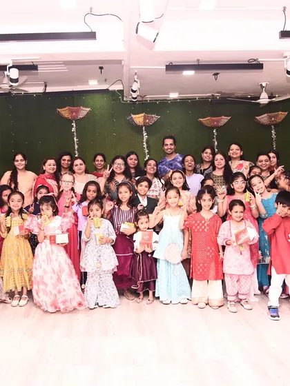 The whole group gathered for another photo during our festive Diwali event.