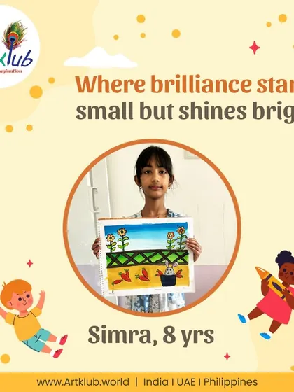 Simra, age 8, shows that her brilliance shines bright with this lovely garden scene.