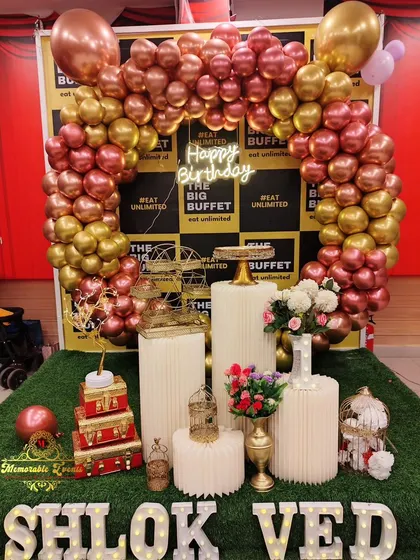 A birthday setup at 'The Big Buffet' restaurant, showing our work in commercial venues.