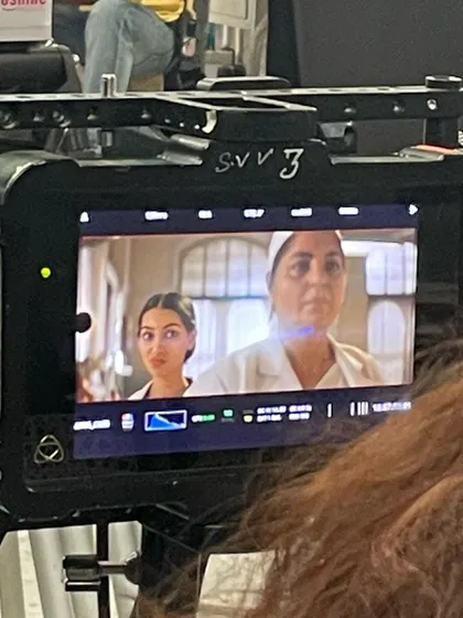 Another view from the camera monitor during the filming of 'Dange/Por'. This perspective shows the technical side of filmmaking that audiences don't always get to see.