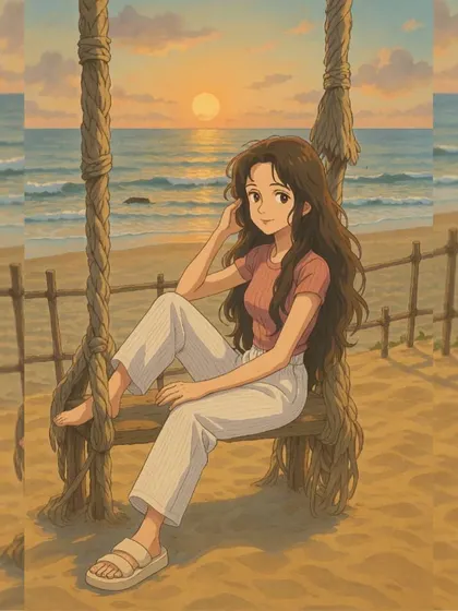 How cool is this? A talented artist turned me into a Ghibli-style anime character, and I absolutely love it. This captures my dreamy, beach-loving side perfectly.