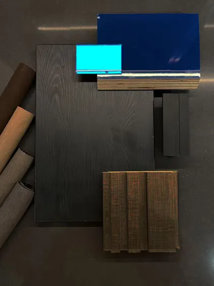 The mood board for our BGMI-inspired gaming room, featuring dark tones, industrial textures, and pops of neon.