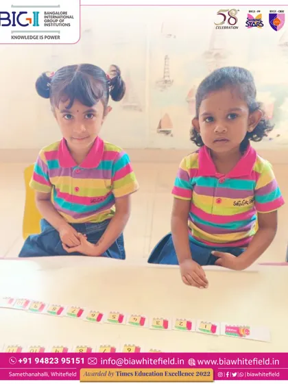 Our preschoolers proudly display their completed number line activity. This visual and interactive method helps them learn number sequencing with ease.