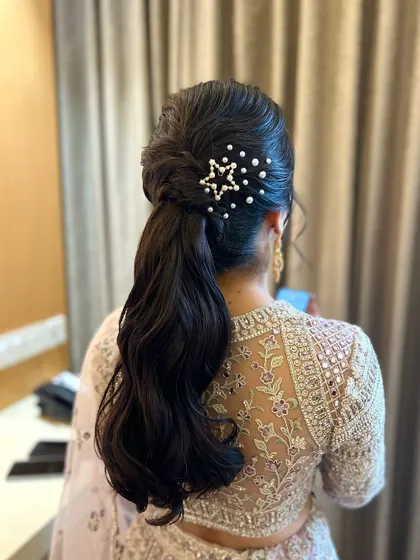 The final look of the star ponytail, a perfect blend of elegance and playfulness.