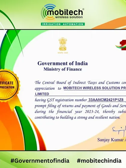 We are proud to be recognized by the Government of India for our prompt GST filing and contribution to the nation.