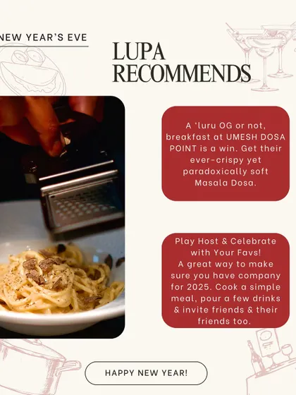 Our recommendations for a cozy New Year's Eve. While MG Road gets busy, we hosted a pre-NYE jam session to get the party started early.