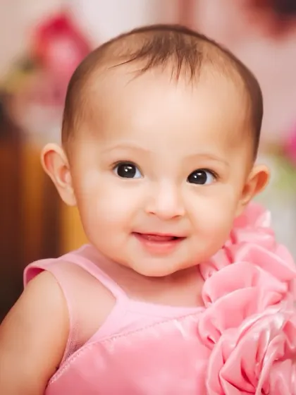 A sweet and simple close-up portrait of a baby girl. I focus on capturing their delicate features and innocent expressions during these sitter sessions.