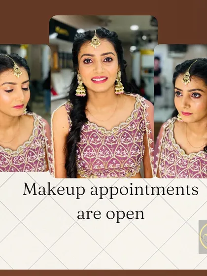 This client is wearing a beautiful purple outfit, which I paired with soft, natural makeup and traditional jhumka earrings.