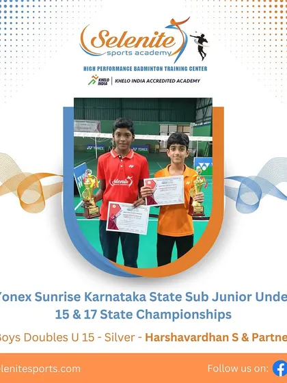 Celebrating our silver medalists at the Karnataka State Sub Junior Championships, including Pavan S, Punith S, and Harshavardhan S.