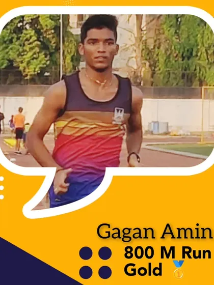 Gagan Amin, who won gold in the 800m run at the Mumbai Suburban District Senior Athletics Championship.