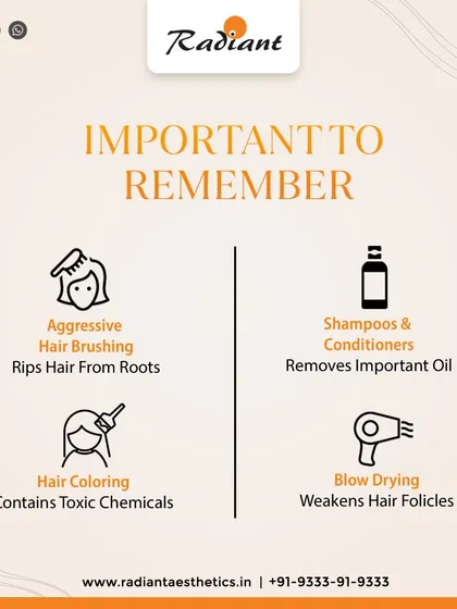 Certain common practices can unfortunately damage your hair. Aggressive brushing can rip hair from the roots, some harsh shampoos can remove important oils, chemical-heavy hair coloring can be toxic to follicles, and excessive heat from blow drying can weaken the hair shaft. Being gentle with your hair is key.