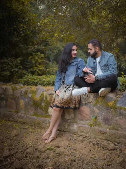 A quiet conversation between the couple during their pre-wedding shoot. These are the unposed, in-between moments that I love to capture.