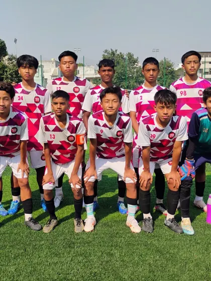 My U-15 team ready for their match against Grassroot Goals Foundation.