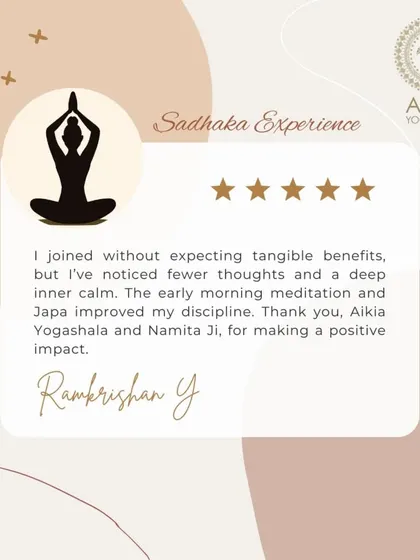"I joined without expecting tangible benefits, but I've noticed fewer thoughts and a deep inner calm." A student shares the unexpected and positive impact of our meditation and Japa practice.