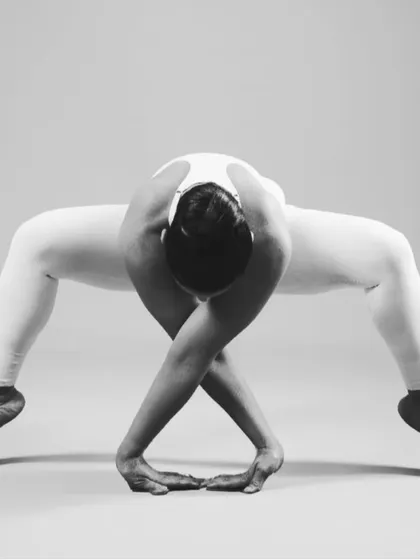 Dedicated to my inner Goddess. This is a variation of Goddess Pose, or Utkata Konasana, with a forward fold and bind. It's a powerful hip opener that cultivates a sense of strength and grace.