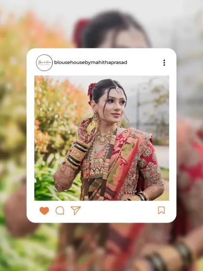 Sophia looking like a dream in her custom Muhurtham blouse.
