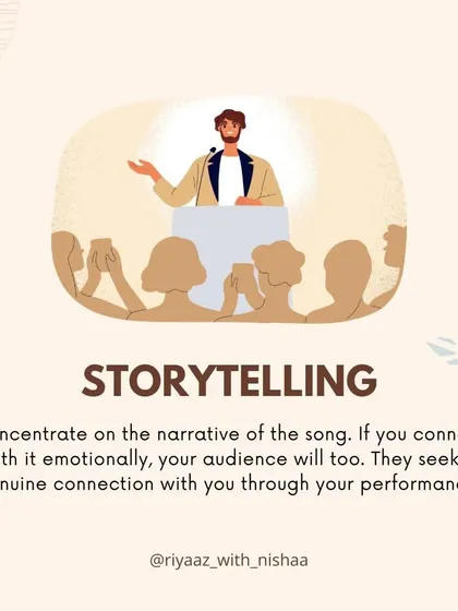 Tip 2 for performance anxiety: Focus on storytelling. If you connect with the narrative of the song emotionally, your audience will too.
