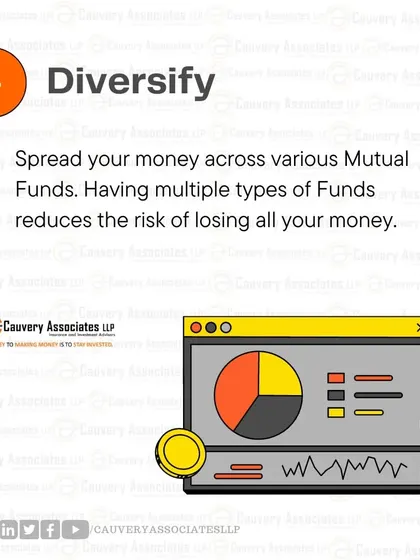 The fourth tip is to diversify. Spreading your money across various types of funds is a crucial strategy to reduce the risk of losing your capital if one investment performs poorly.