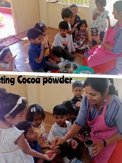 A step-by-step look at our whole wheat chocolate cake baking session, where we explored ingredients, mixed batter, and learned about baking.