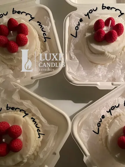 "Love you berry much!" This strawberry cake candle is a super cute and romantic gift, packed in a mini cake box.