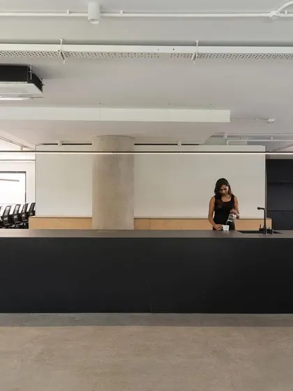 The central island in our studio serves as a flexible hub for work, meetings, and coffee breaks. The space is a testament to the power of design to shape not just buildings, but the bonds we form and the quality of the work we produce.