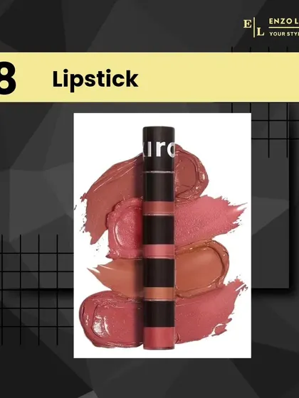 A versatile lipstick is the final touch. I recommend a mini lipstick in a flattering nude or pink shade that can be applied for a quick pop of color.