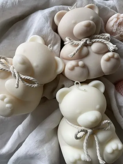 These chubby teddy bear candles are a popular choice for baby shower favors and first birthday parties. They are simple, cute, and oh-so-huggable.