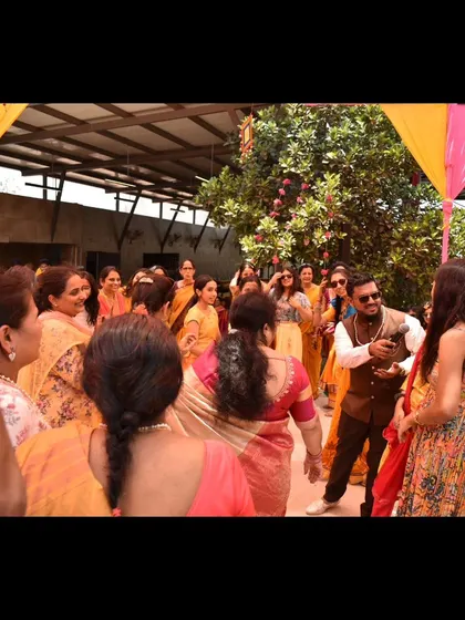 Getting the ladies to dance and enjoy the music at a daytime Mehendi event.