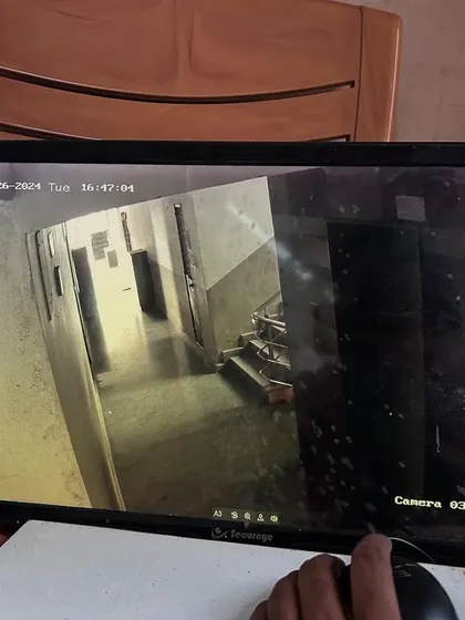 Monitoring the hallway and elevator lobby in an apartment building.